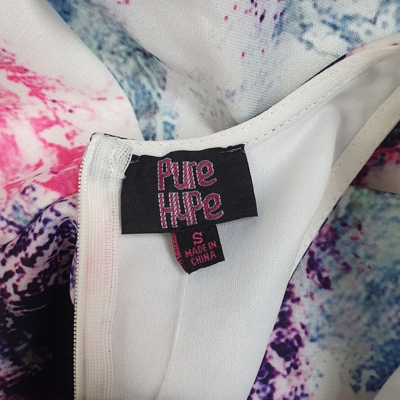 PURE HYPE Womens Dress Size S White/Blue/Pink Sleeveless - Picture 4 of 5
